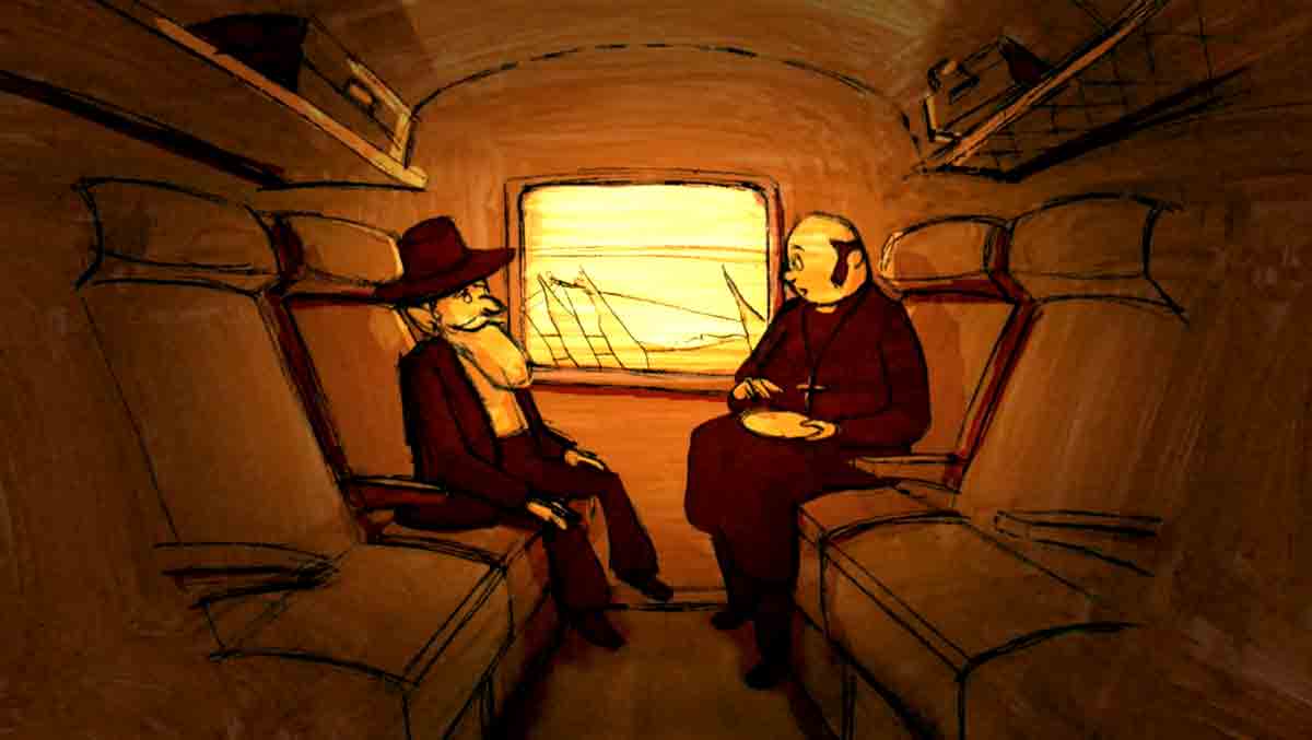 כומר ורב יהודי ברכבת