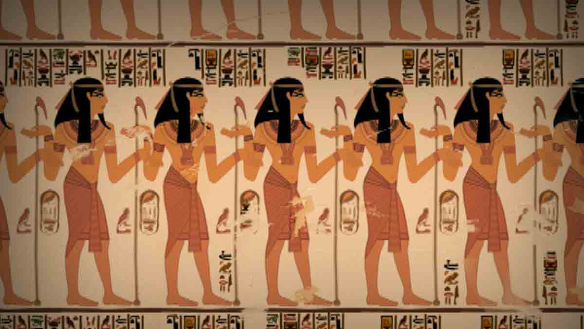 drawing of ancient egyptian guards